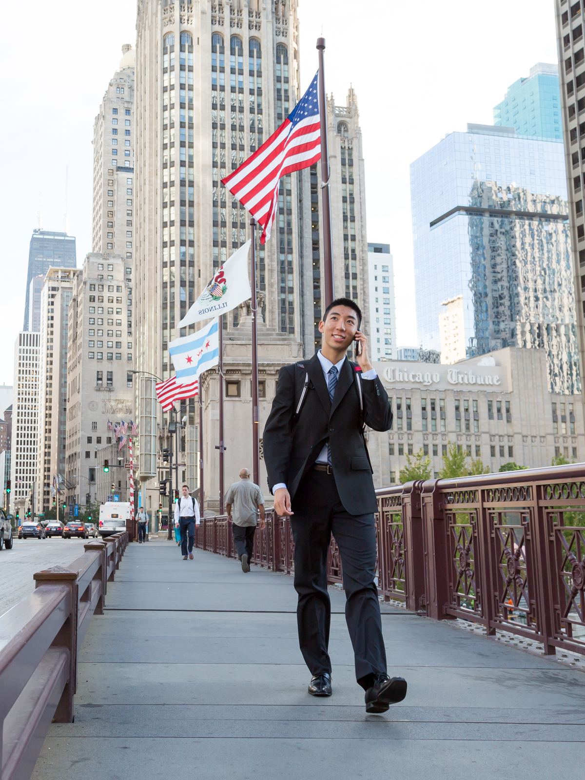 intern walking along chicago river